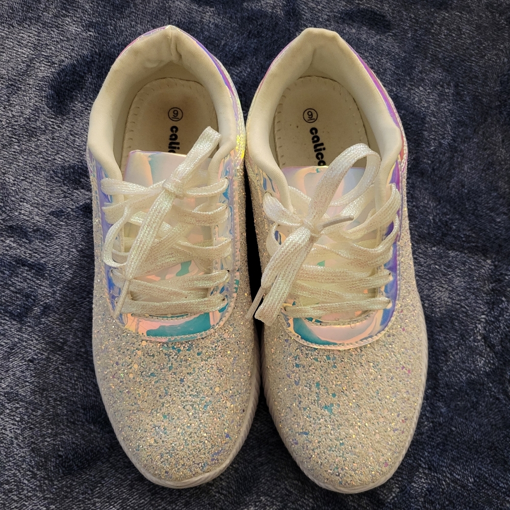 Iridescent glitter sneakers